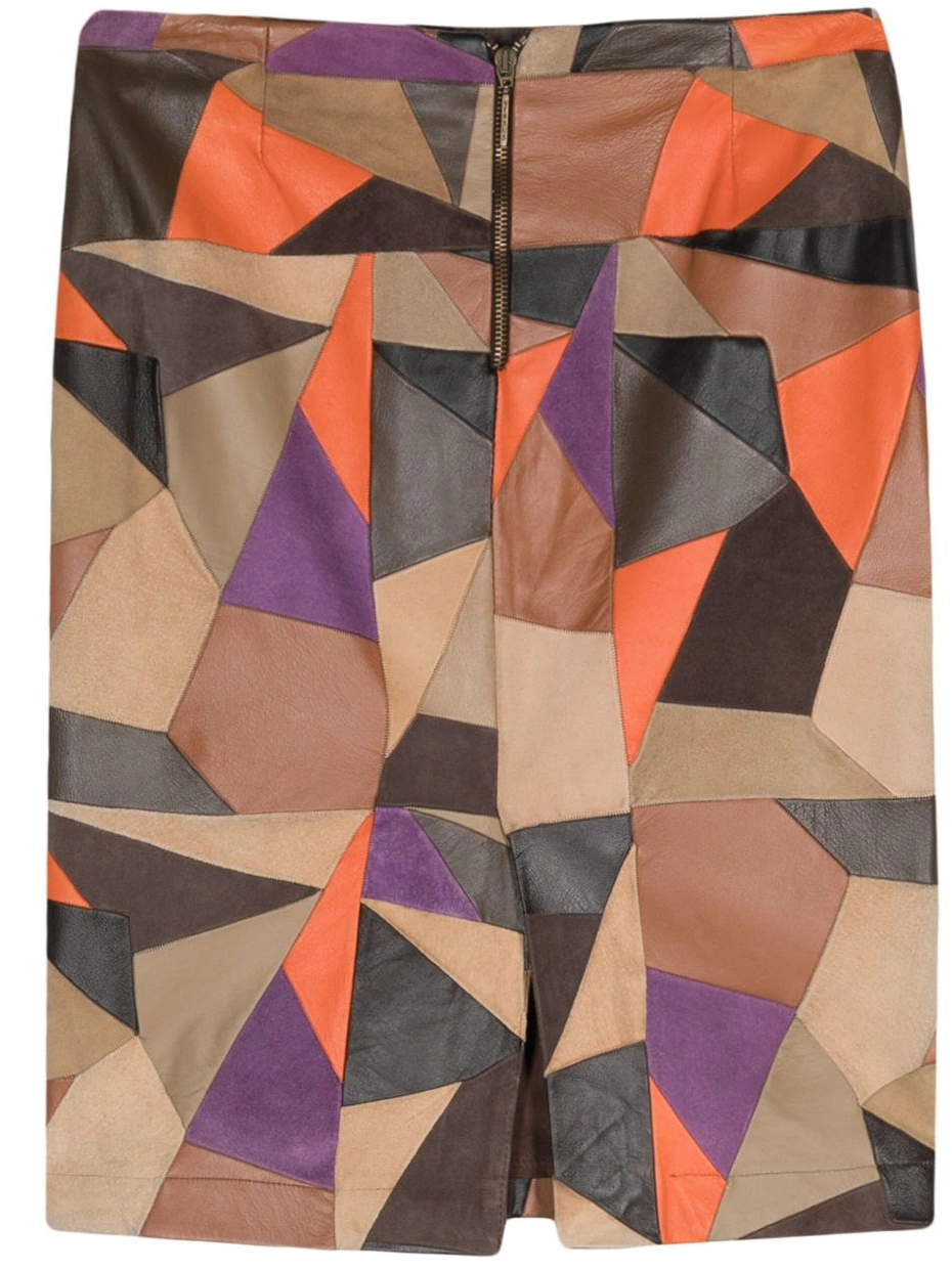 Cheap geometric-print leather 2000s Versace miniskirt Women 0327